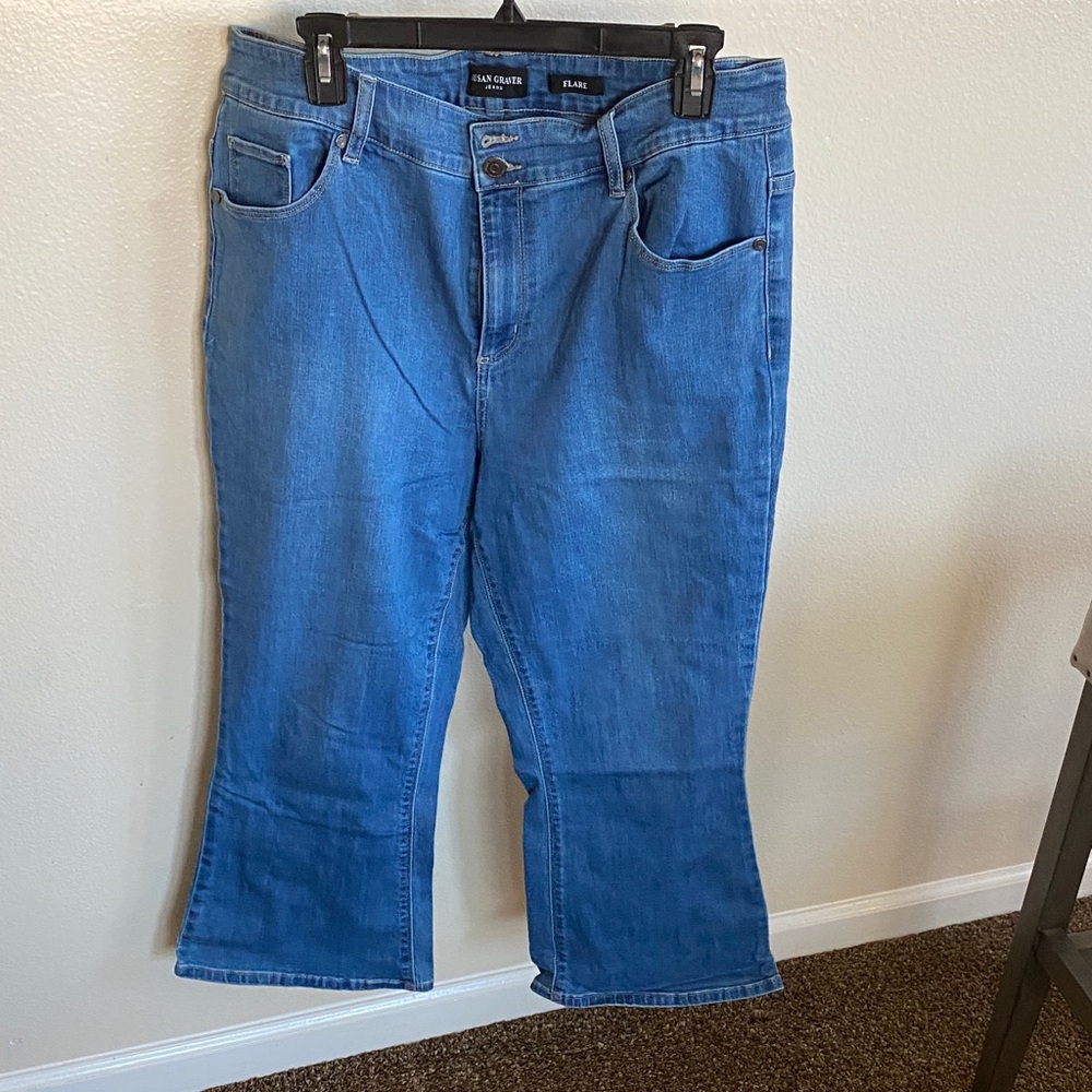 Susan Graver Flare Leg Blue Jeans
